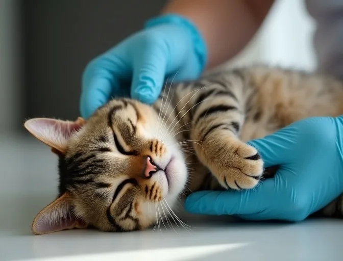 Specialist carefully handling a deceased cat with dignity in Niddrie